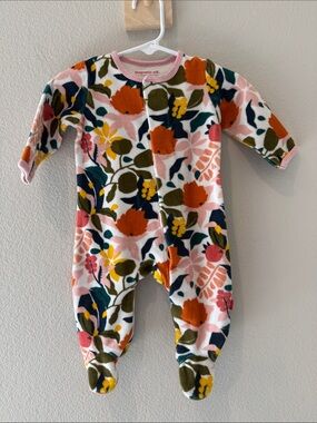 Magnetic Me Pink Floral Fleece Footed One-Piece Infant 0-3 Months